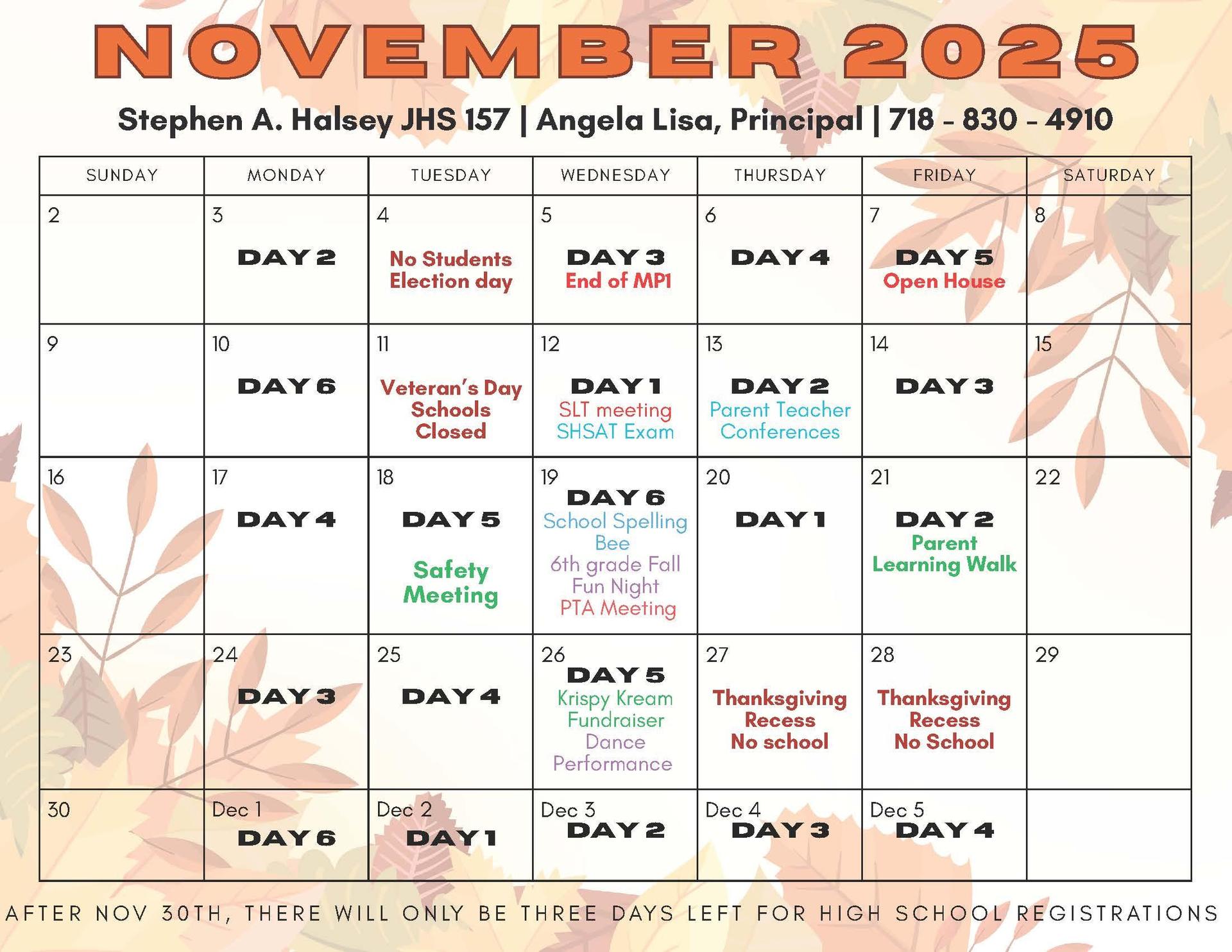 November Calendar