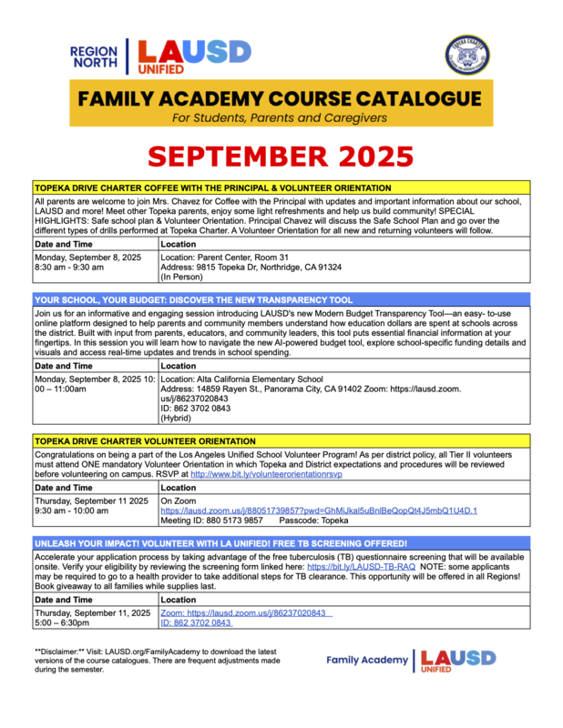 LAUSD News and Announcements Flyer