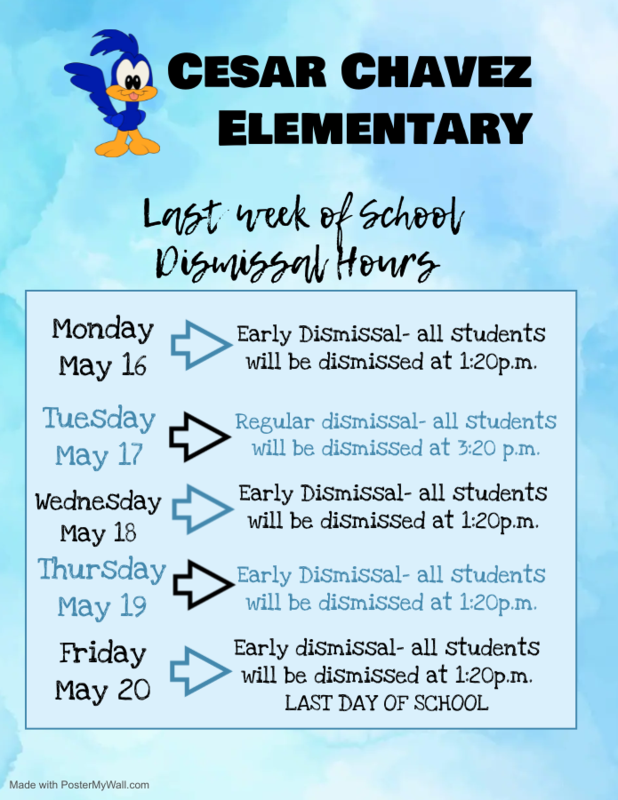 Last Week of School- Dismissal Hours Featured Photo