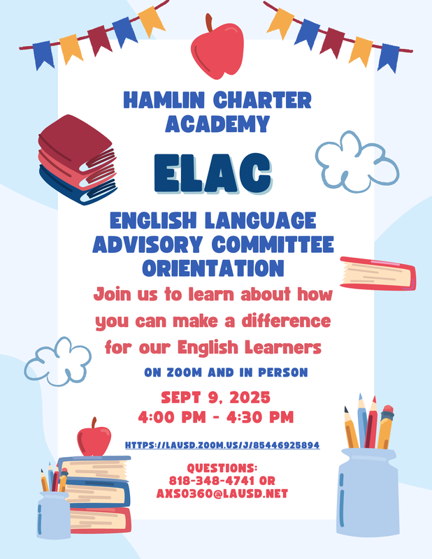 ELAC Meeting  |  September 9, 2025  |  4:00 pm  |  Zoom Featured Photo