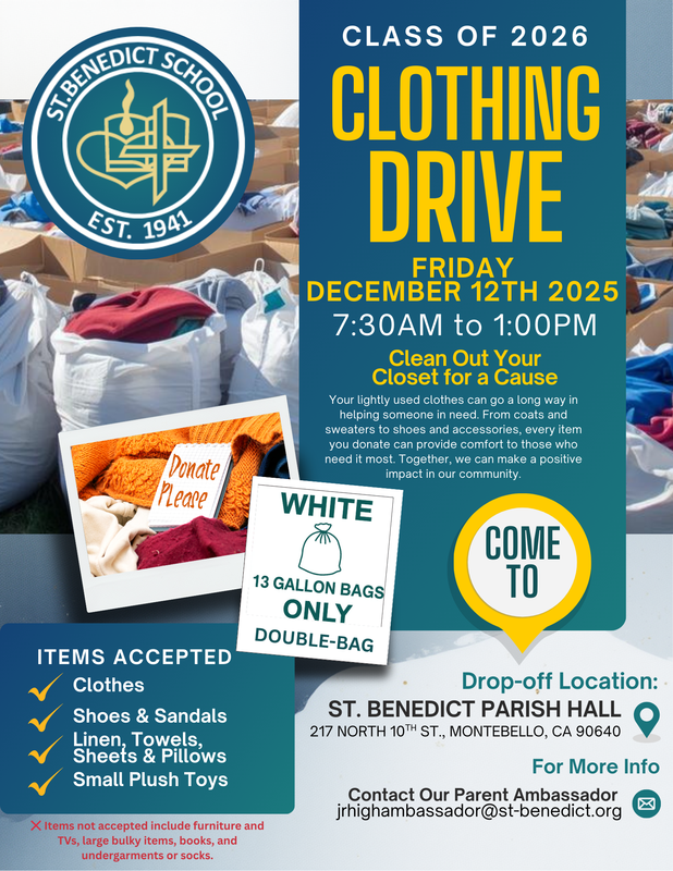 Clothing drive flyer information