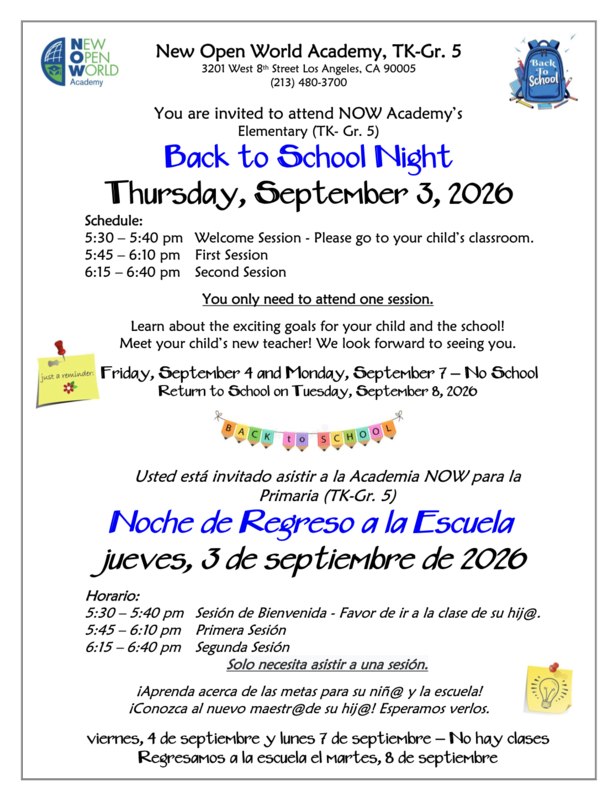 Back to School Night