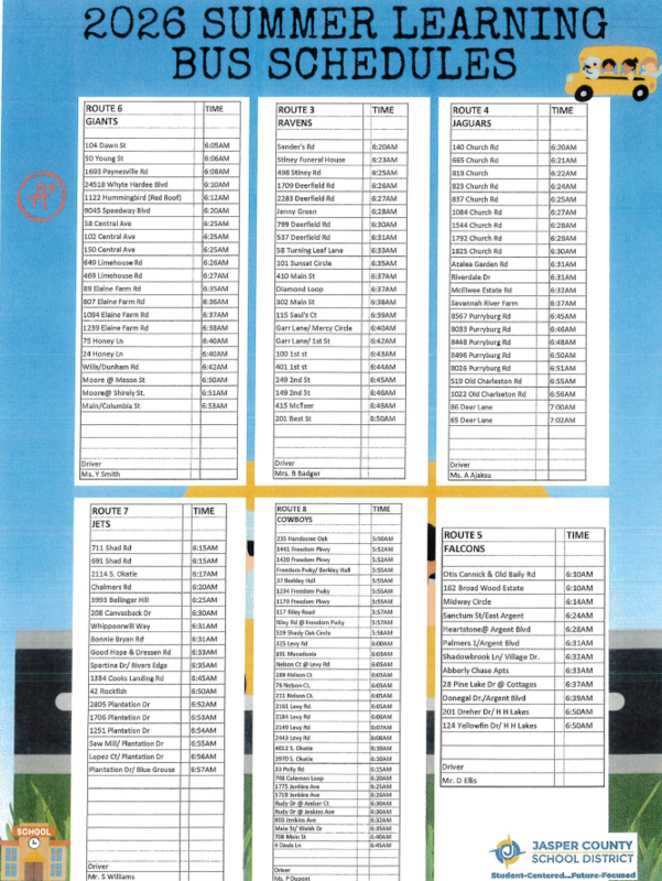 2026 Summer Learning Bus Schedules Featured Photo