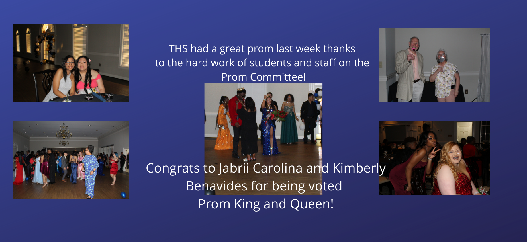 Pictures of students and teachers at prom