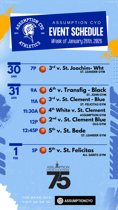 This Weekend's CYO Events - January 30th, 31st & February 1st