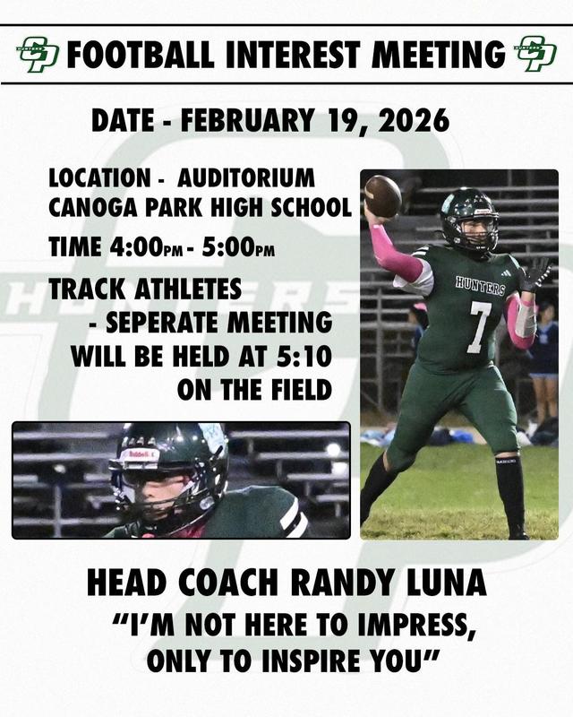 Football interest parent meeting flyer