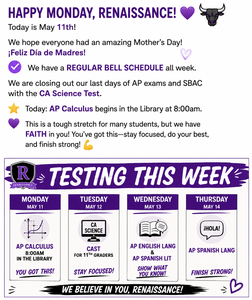Last week of AP and SBAC testing