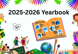 school themed images with words 2025-2026 yearbook