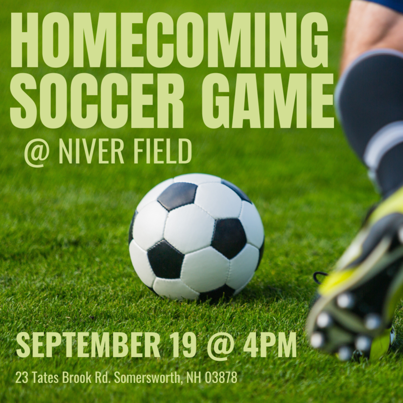 Homecoming Soccer Game at Niver Field on Friday, September 19th!