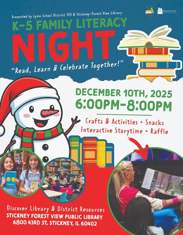 K-5 Family Literacy Night on December 10th