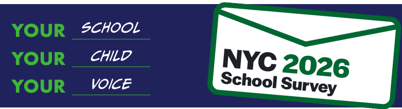 blue background with the text your school your child your voice