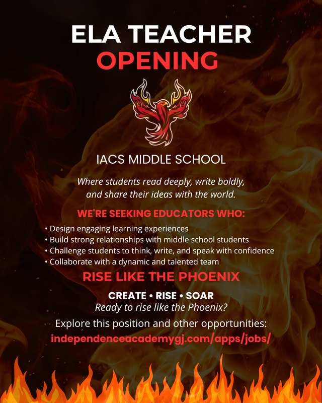 Are you, or someone you know, interested in joining the IACS team? We are hiring for the 2026-27 school year for middle school ELA. Please check the website for more information.