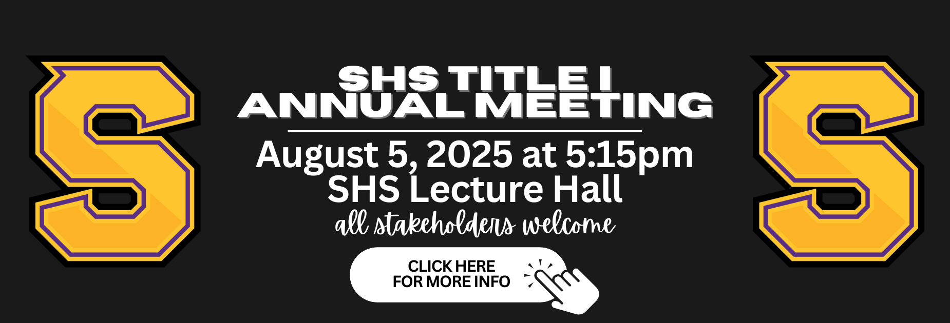 Title I Annual Meeting is Tuesday August 5 at 5:15pm in the SHS Lecture Hall