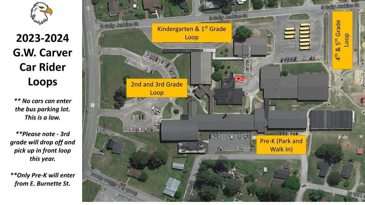 Car Rider Drop Off/Pickup Map