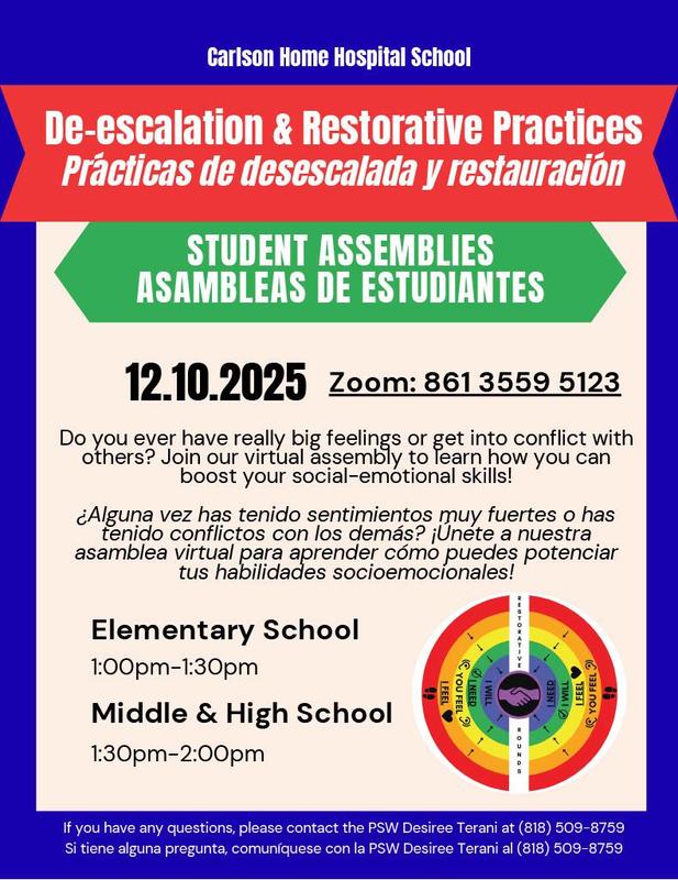 De-escalation Student Assembly Flyer Dec 2025