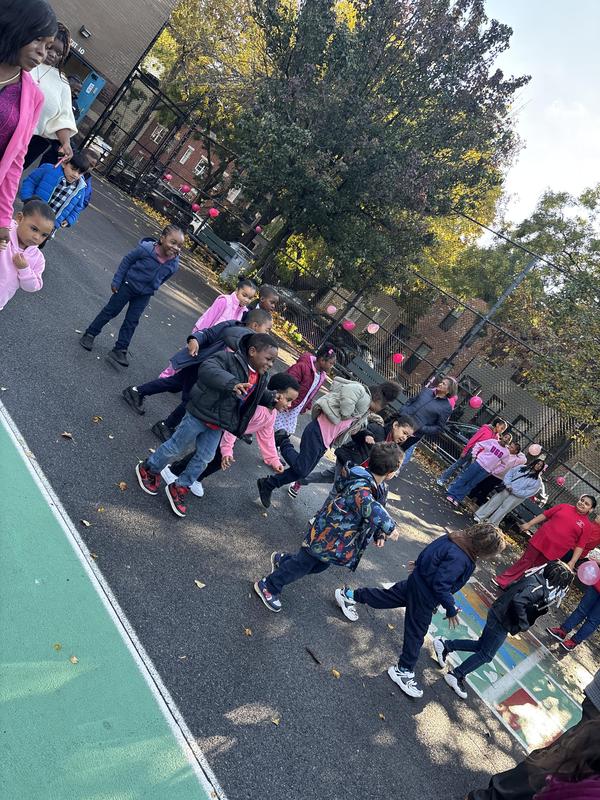 Walk-a-thon! Students walking