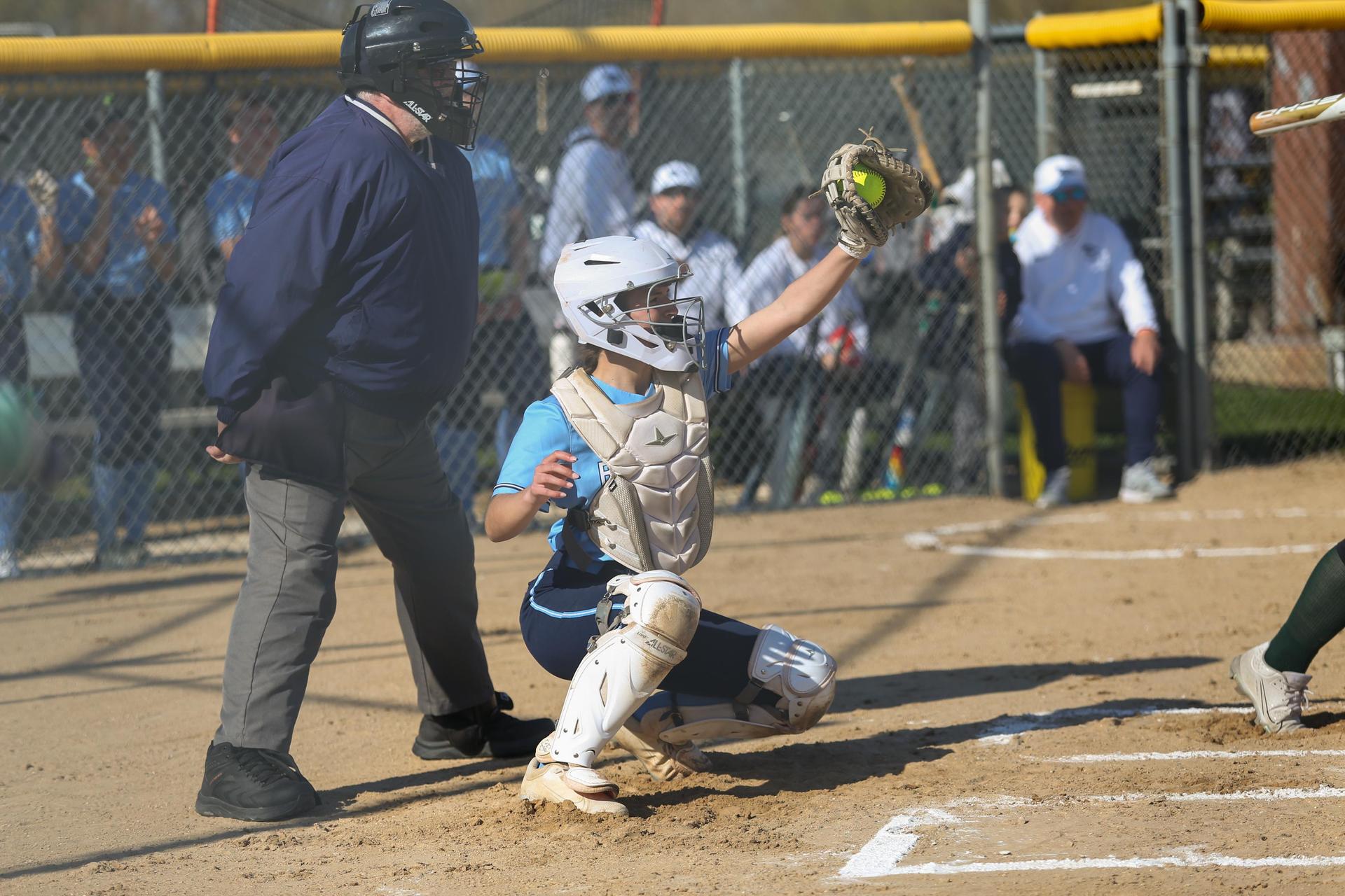 Catcher catching the ball