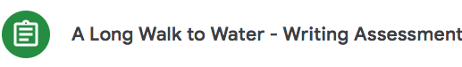 A Long Walk to Water - Writing Assessment