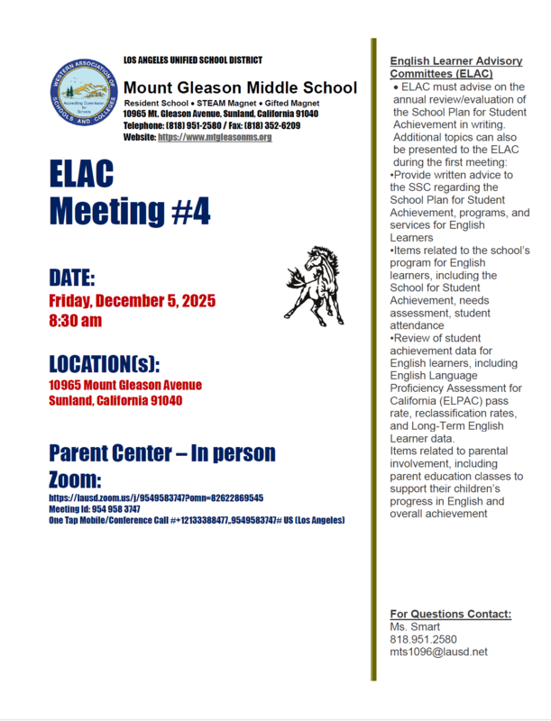 ELAC Meeting Flyer