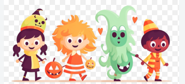 photo of children wearing costumes in a parade