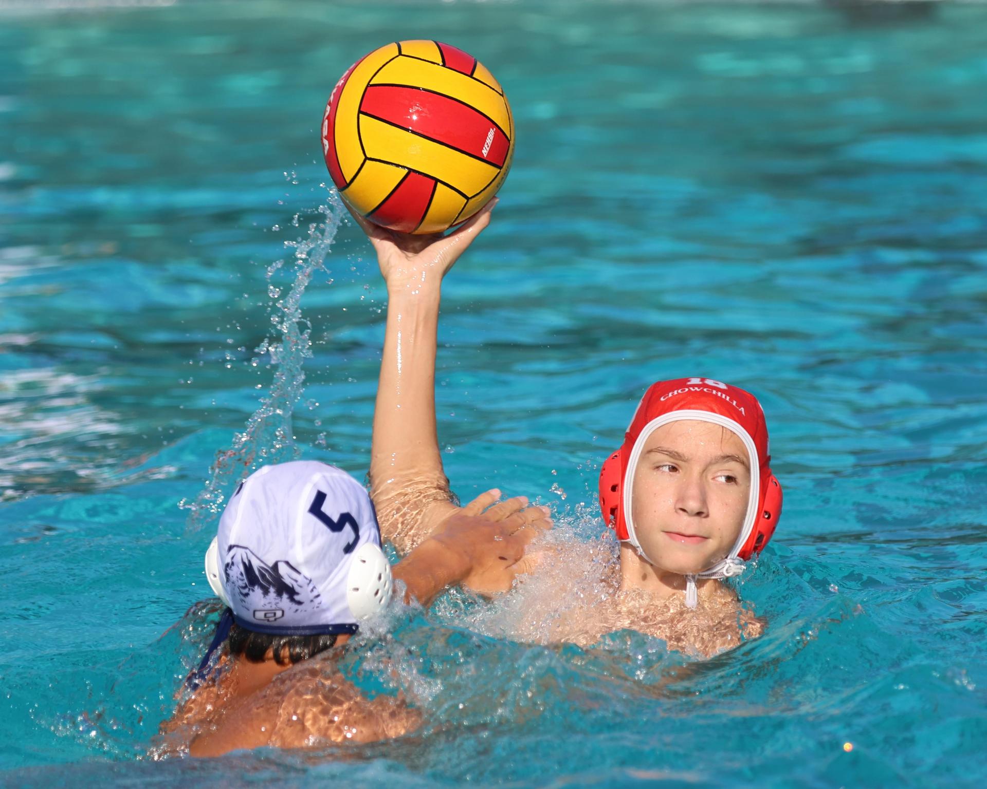 Boys playing water polo against Yosemite