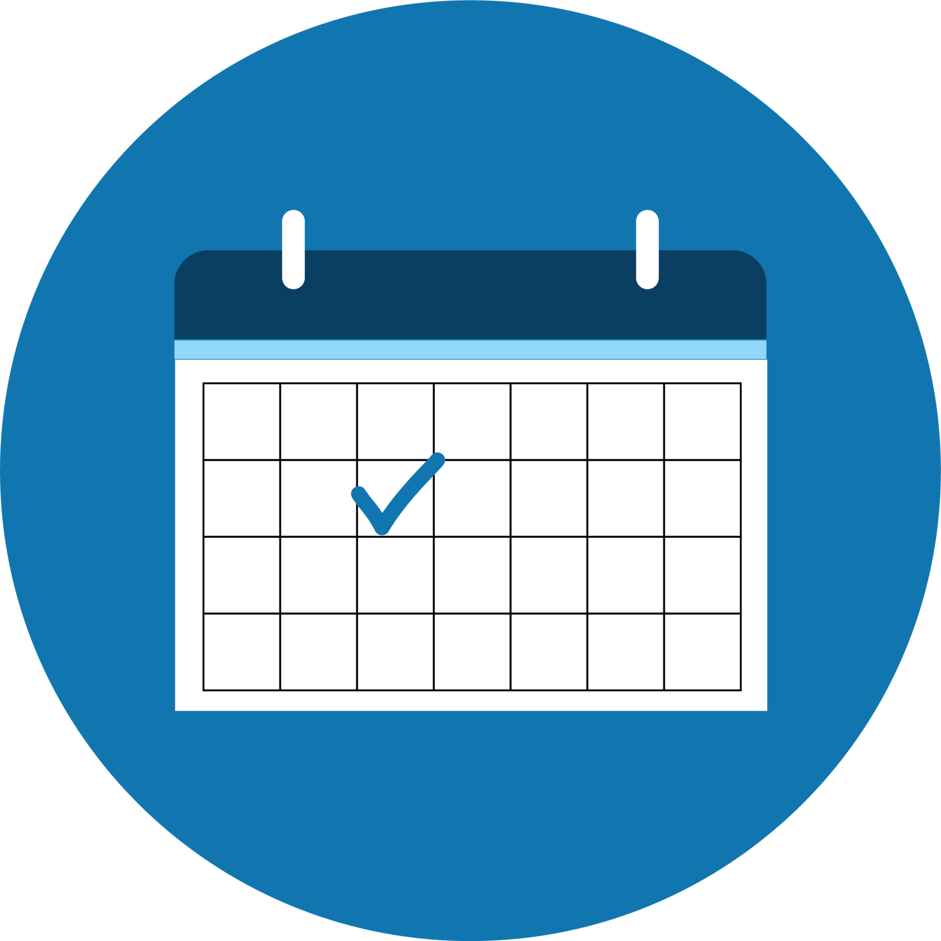 blank calendar with a check mark