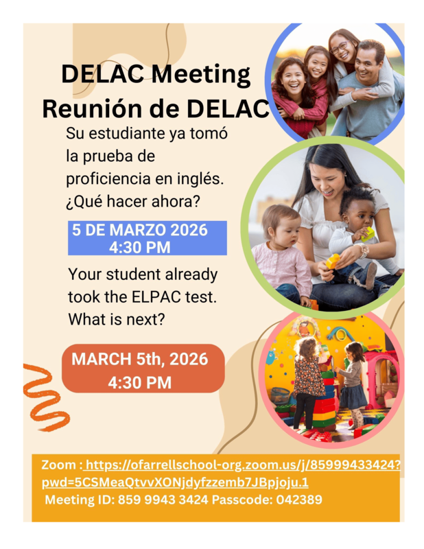DELAC Meeting March 5, 2026 at 4:30 p.m.