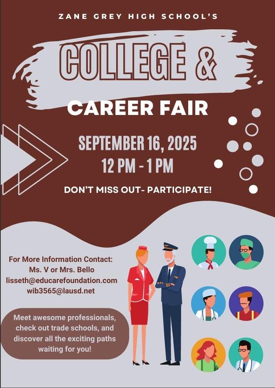 College & Career Fair September 16, 2025. 12 PM - 1 PM.