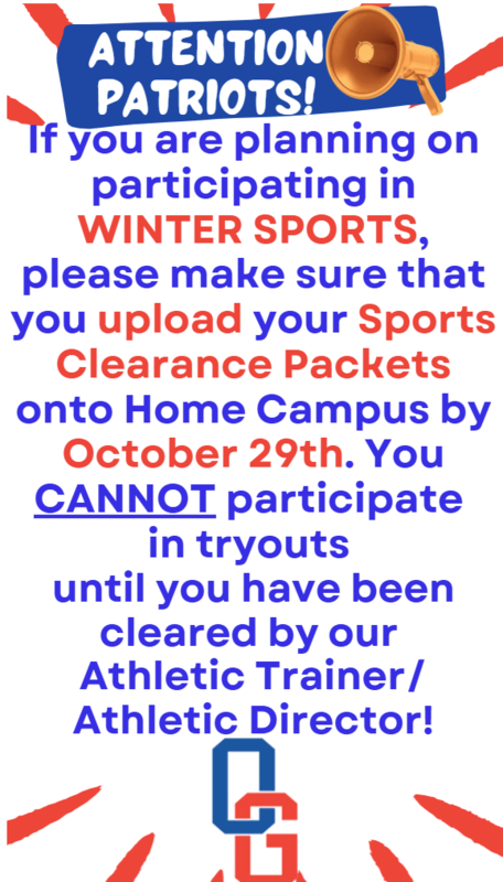 Announcement for winter sports participation with deadline details.