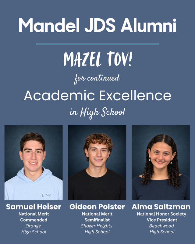 Mandel Alums from left to right Samuel Heiser Gideon Polster Alma Saltzman