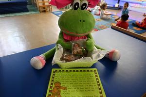 PreK students learning the campus.