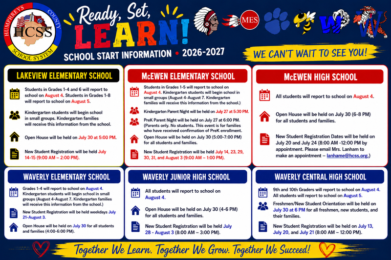 2026-2027 School Year Starting Info