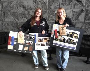 Two students show their projects presented at the state MITES.