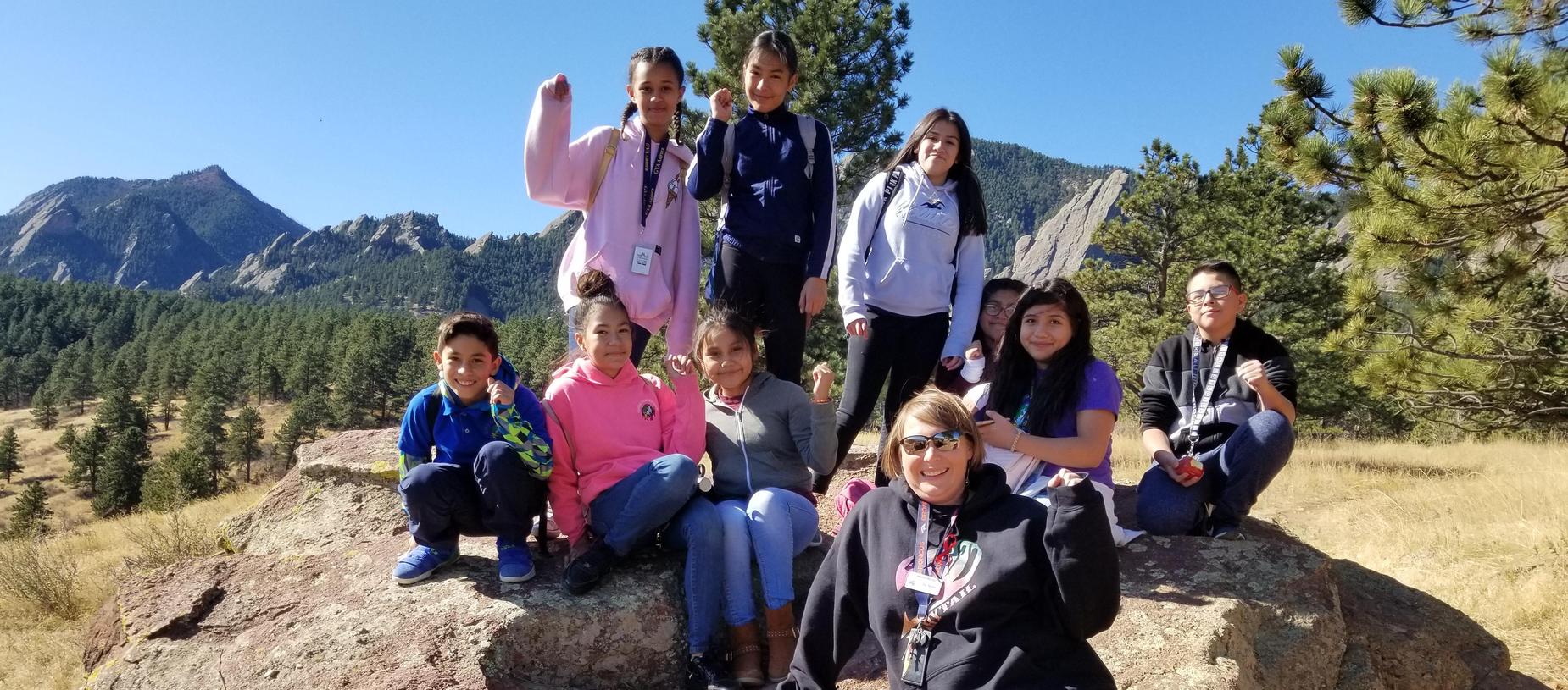Middle schoolers at Chautauqua Park in Boulder