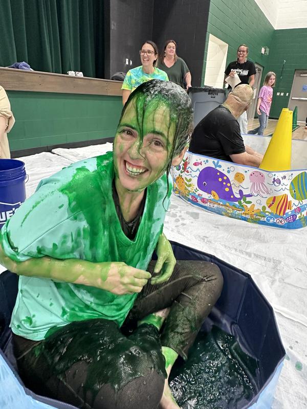 Picture of Dr. Hale covered in slime.