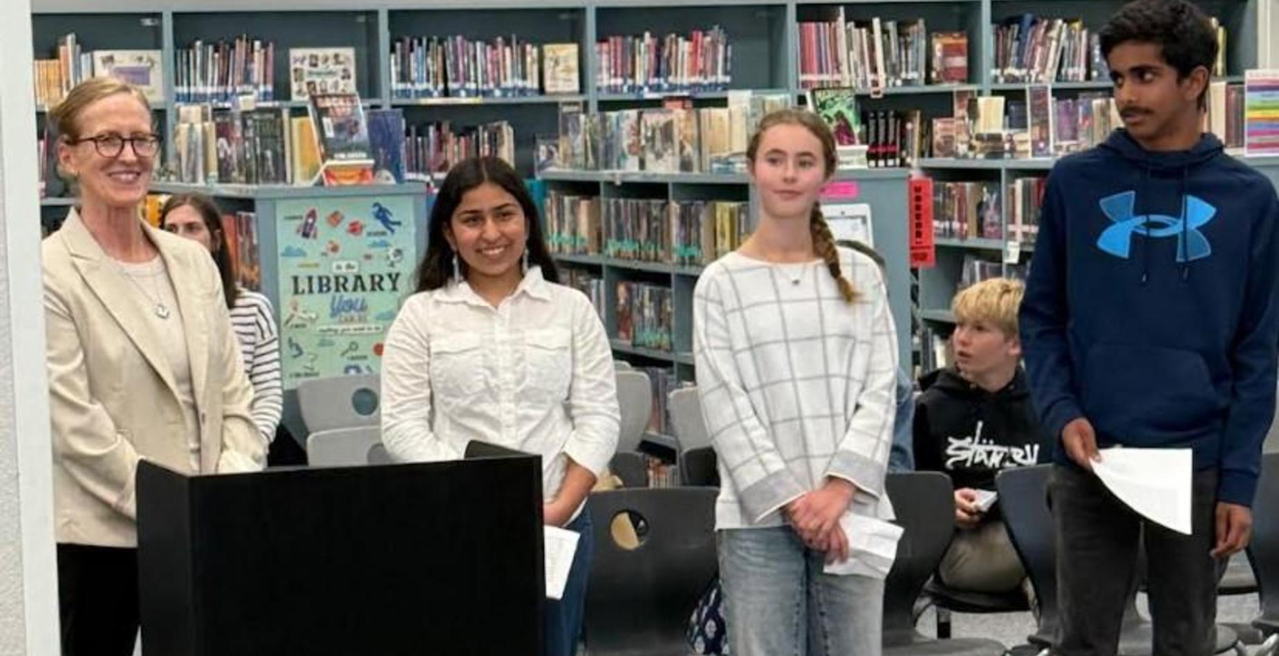 Leadership students at the Governing Board meeting