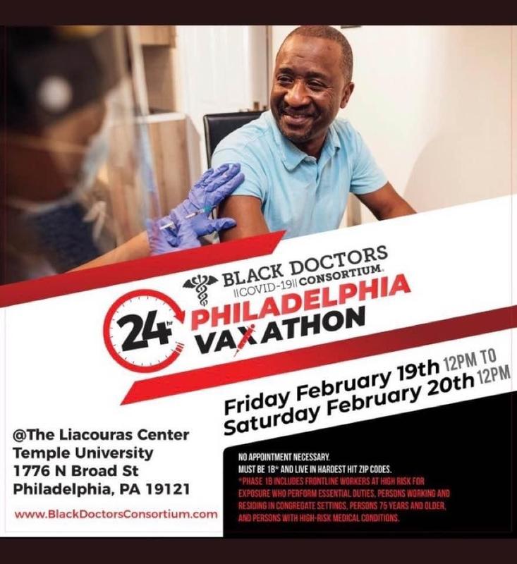 BLACK DOCTORS COVID-19 CONSORTIUM 24HR PHILADELPHIA VAXATHON Featured Photo