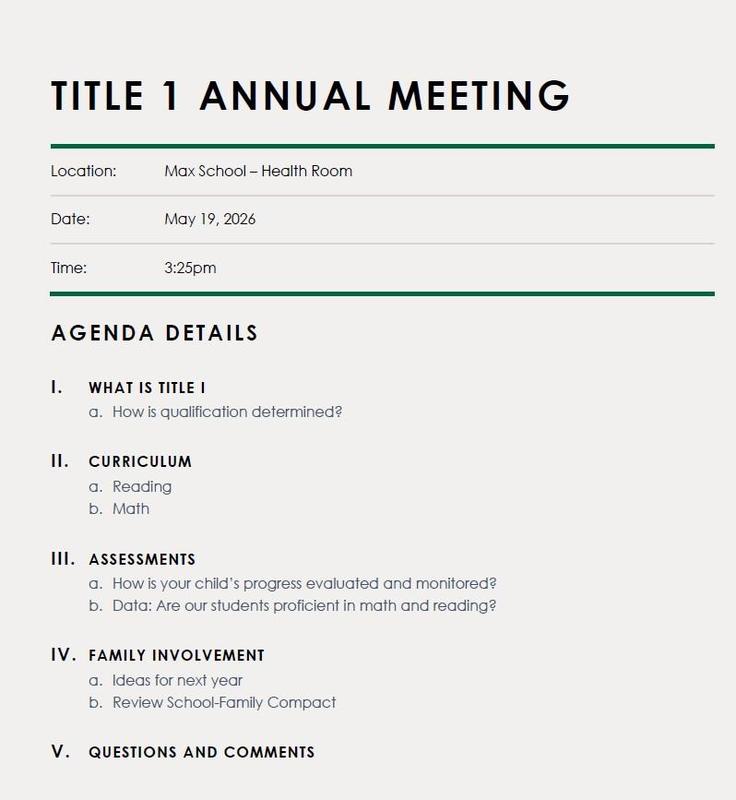 title I meeting agenda