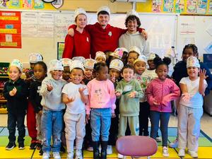 Group photo of elementary and high school students