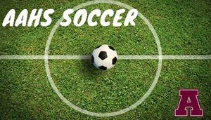 Soccer field with soccer ball and Big A logo