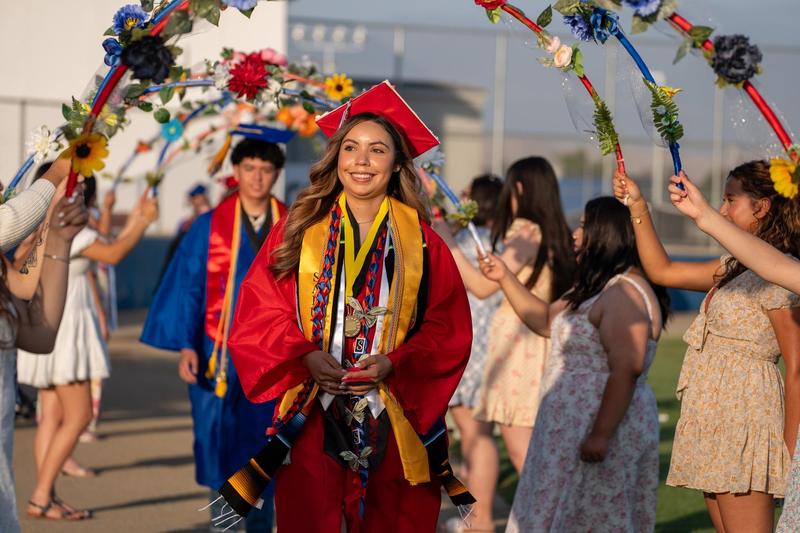 High school student graduating