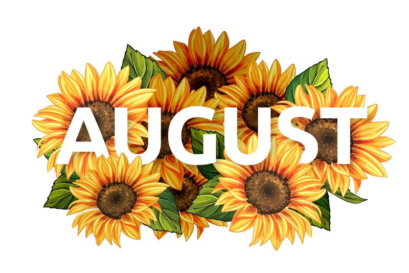 August with sunflowers