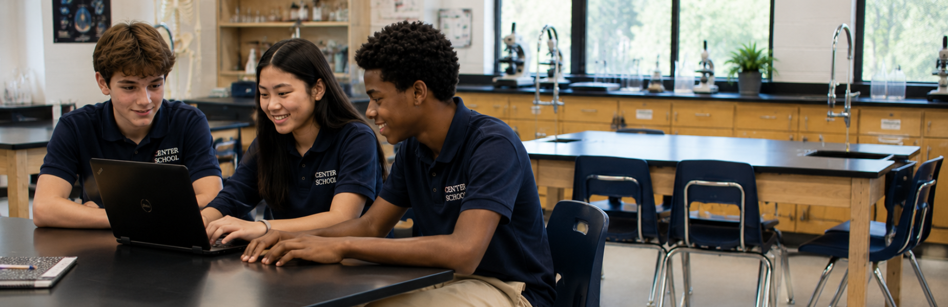Center School students working on a group project in Science.