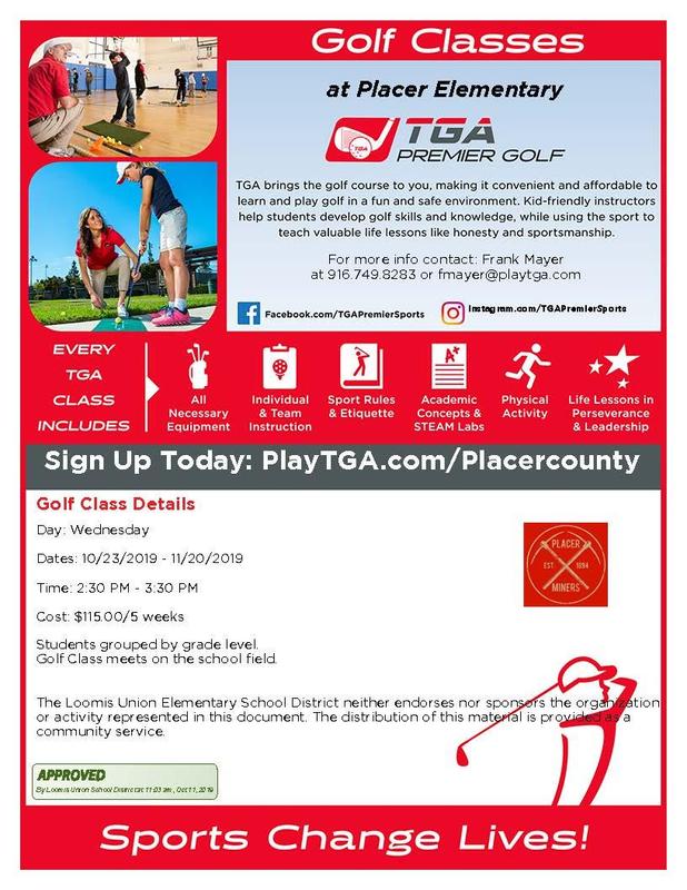 Informative flyer w/ pics of golfers
