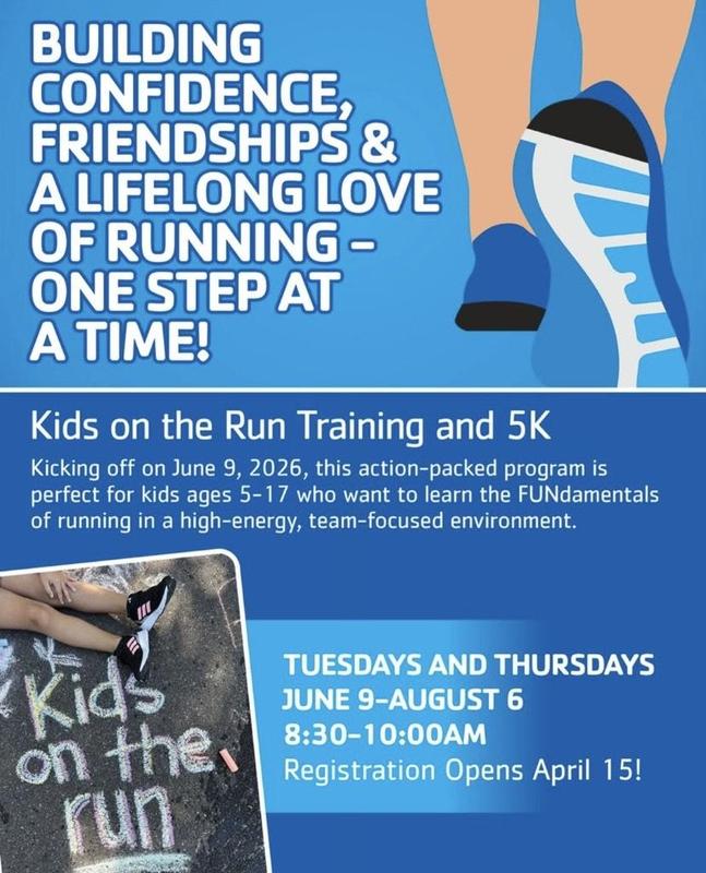Kids on the Run Training and 5K information offered by the Wilkes Family YMCA