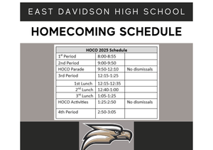 Homecoming schedule 10-10-25