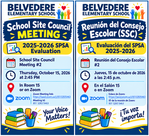 Bilingual Belvedere School Council 2nd Meeting Flyer 10_6_26