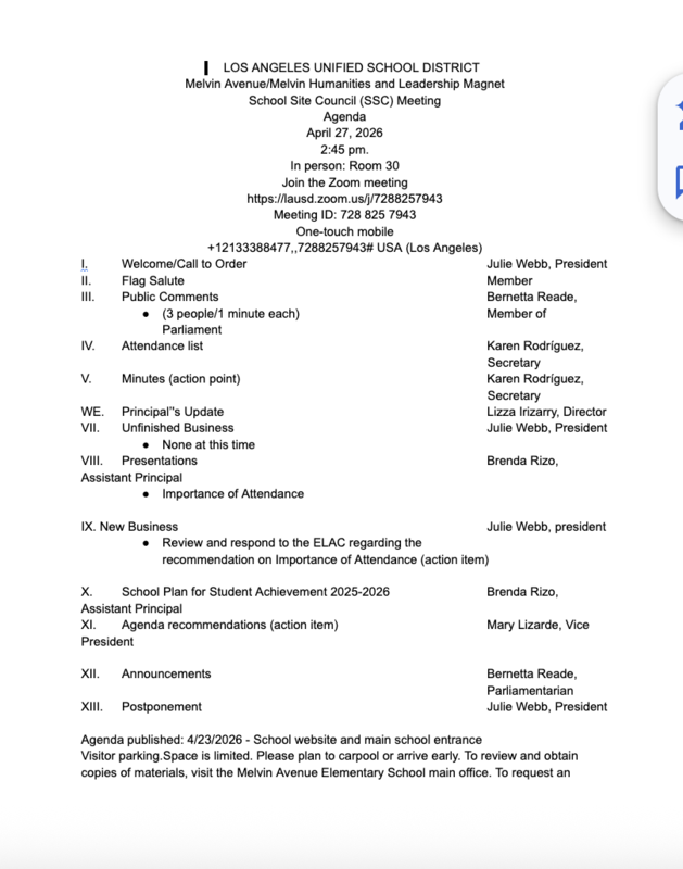 SSC Meeting