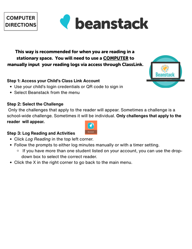Beanstack computer login instructions
