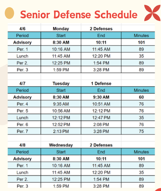 Bell Schedule
